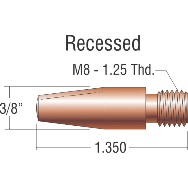 PROFAX PX17ST-35 CONTACT TIP (.035″) TAPERED HEAVY DUTY, 25/PACK