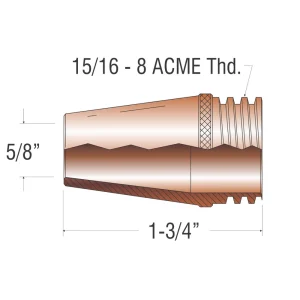 PROFAX PX24CT62S NOZZLE, COARSE THREAD, 5/8″ I.D. (KP24CT-62S) TWECO STYLE, 10/PACK