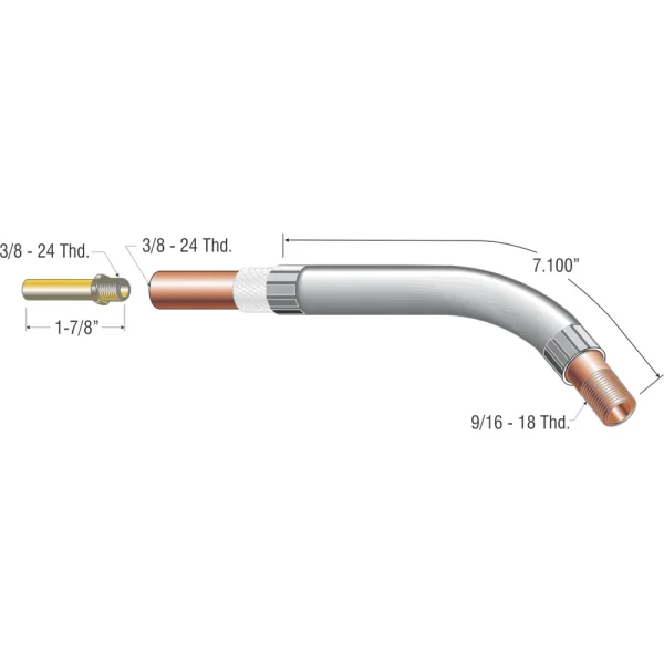 PROFAX PX64A45-9HDJ CONDUCTOR TUBE HEAVY DUTY 45 DEGREE-9″ JACKETED, 400AMP GUN, 5/PACK