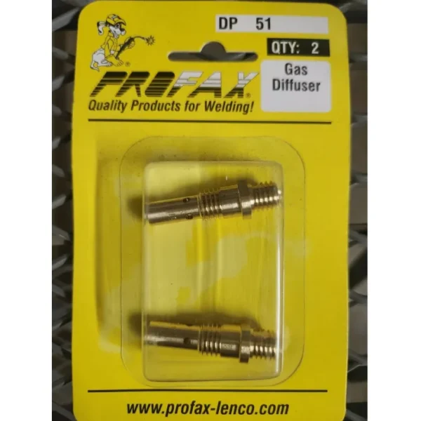 PROFAX 51 GAS DIFFUSER 11 SERIES TIP, PLATNIUM COMPACT 180 AMP MIG GUN, 2/PACK