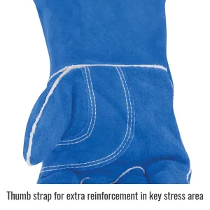 Revco Black Stallion Split Cowhide Stick Glove with Palm Guard, Blue #113