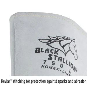 Black Stallion Pearl Reversed Grain Palm Elkskin, Nomex Premium Welding Gloves