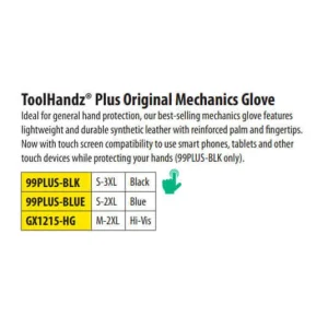 Revco Black Stallion ToolHandz® Plus Original Mechanics Glove, Black #99PLUS-BLK