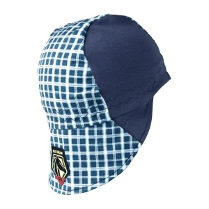 Revco Black Stallion FR Cotton Welding Cap with Hidden Bill Extension, Blue Plaid (Medium) #AH1730-BL-MED