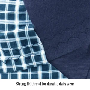 Revco Black Stallion FR Cotton Welding Cap with Hidden Bill Extension, Blue Plaid (Medium) #AH1730-BL-MED