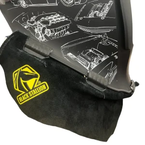 Black Stallion Split Cowhide Wrap-Around Helmet Bib – AH5040-BK