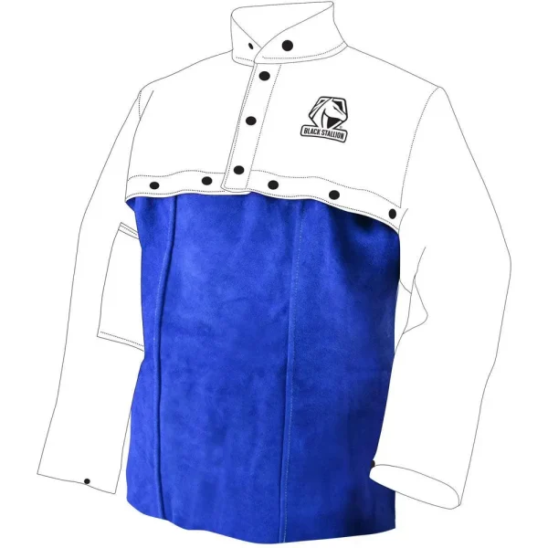 Black Stallion Split Cowhide Leather Bib – AL1020-BL