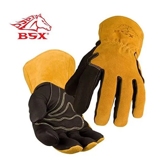 Revco Black Stallion BSX® Premium Grain Pigskin Palm, Cowhide Back MIG Welding Gloves #BM88