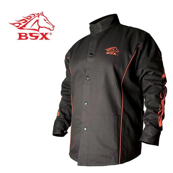 Revco Black Stallion BSX® Black – Red Flames Stryker FR Welding Jacket #BX9C