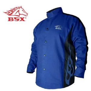 Revco Black Stallion BSX® Stryker Blue FR Welding Jacket With Blue Flames #BXRB9C