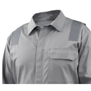 Black Stallion AR/FR Cotton Coverall with Reflective FR Tape, Gray CF2118-GY