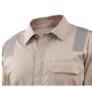 Black Stallion AR/FR Cotton Coverall with Reflective FR Tape, Stone Khaki CF2118-ST