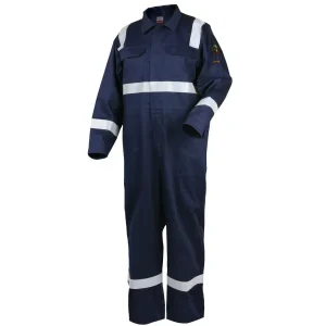 Revco Black Stallion Deluxe Flame-Resistant (FR) Cotton Coverall, Navy with 2″ Reflective Tape #CF2216-NV