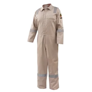 Black Stallion TruGuard 300 FR Reflective Coveralls, Stone – CF2216-ST