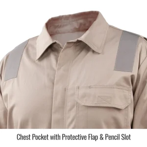 Black Stallion TruGuard 300 FR Reflective Coveralls, Stone – CF2216-ST