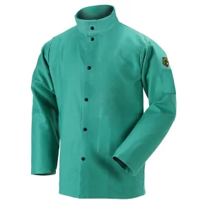 Revco Black Stallion 12 oz. Flame-Resistant (FR) Cotton Welding Jacket, 36″ Length, Green #F2-36C