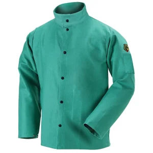 Black Stallion TruGuard 200 FR Cotton Welding Jacket, Green – F9-30C
