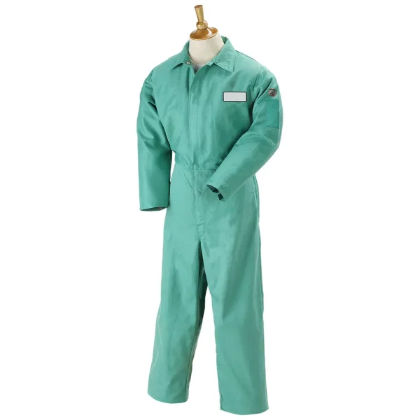 Black Stallion Flame-Resistant Cotton Coverall, Green – F9-32CA/PT