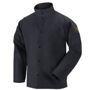 Black Stallion Black Flame-Resistant Cotton Welding Jacket #FBK9-30C