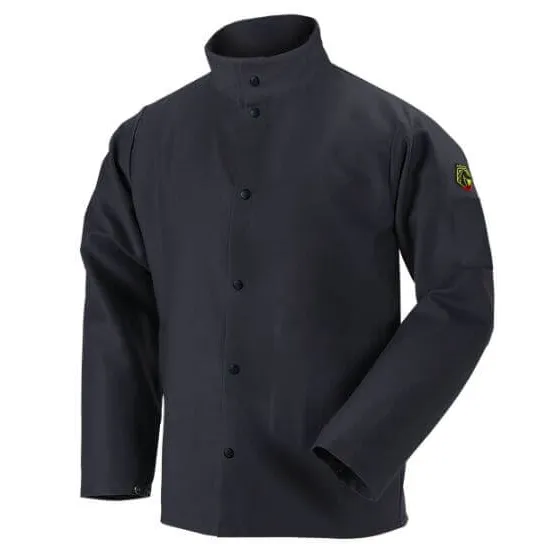 Black Stallion Black Flame-Resistant Cotton Welding Jacket #FBK9-30C