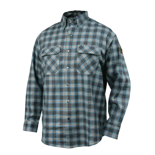 Black Stallion FR Cotton Work Shirt Gray Plaid – FS9-PGY