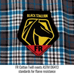 Revco Black Stallion 7oz Flame-Resistant (FR) Cotton Work Shirt (Gray Plaid) #FS9-PGY