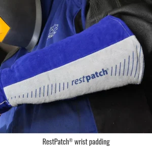 Black Stallion 21″ Split Cowhide Stick Glove w/ RestPatch – GS1321-BG