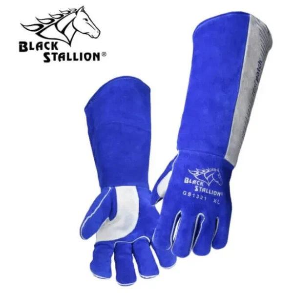 Revco Black Stallion Padded Long-Cuff Split Cowhide Stick Gloves – 21″ #GS1321-BG