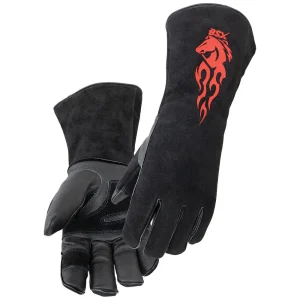 Black Stallion BSX Extended Cuff Grain Pigskin Palm Stick Glove – GS3030-BK