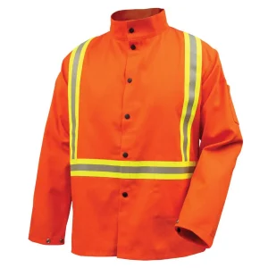 Black Stallion Safety Welding Jacket w/ FR Triple Trim Tape – JF1010
