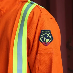 Black Stallion Safety Welding Jacket w/ FR Triple Trim Tape – JF1010