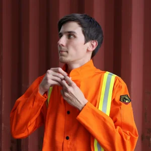 Black Stallion Safety Welding Jacket w/ FR Triple Trim Tape – JF1010