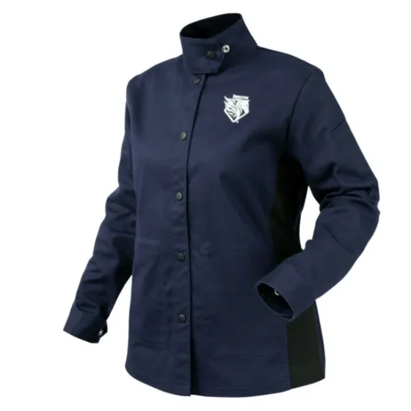 AngelFire® Women’s FR Cotton Welding Jacket, Navy & Black #JF1015-NB