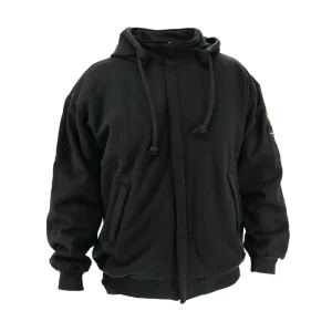 Black Stallion Full-Zip FR Cotton Hooded Sweatshirt – JF1331-BK
