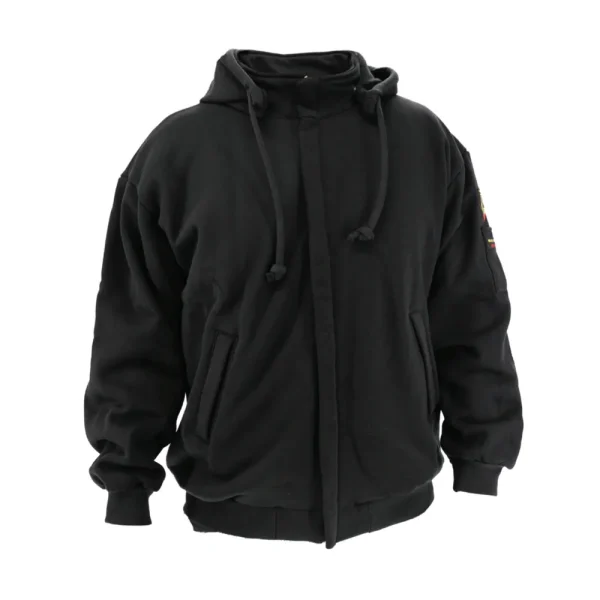 Black Stallion Full-Zip FR Cotton Hooded Sweatshirt – JF1331-BK