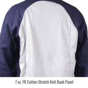 Revco Black Stallion ToolHandz Stretch-back FR Cotton Welding Jacket, 32″ Length (Navy-Gray) #JF1625-NG