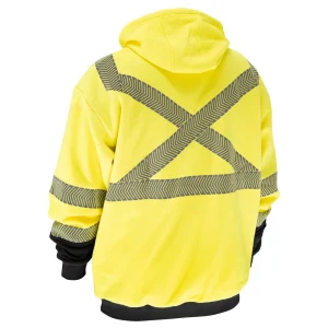 Black Stallion 12 oz. Hi-Vis AR/FR Cotton Full-Zip Hooded Sweatshirt – JF2045-HY