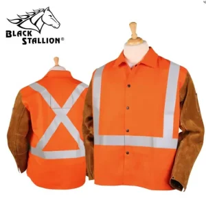 Black Stallion Orange FR Cotton & Cowhide Hybrid™ Jacket, Reflectives – 30″ #JH1012-OR