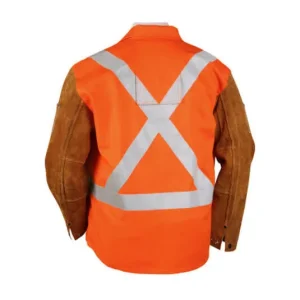 Black Stallion Orange FR Cotton & Cowhide Hybrid™ Jacket, Reflectives – 30″ #JH1012-OR