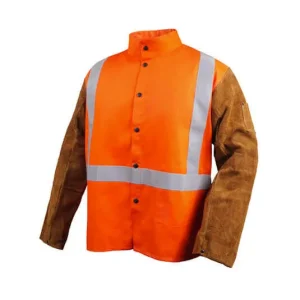 Black Stallion Orange FR Cotton & Cowhide Hybrid™ Jacket, Reflectives – 30″ #JH1012-OR