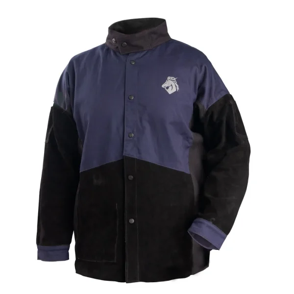 Black Stallion FR Cotton & Cowhide Hybrid Welding Jacket – JH1016-NB