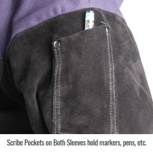 BSX® FR Cotton & Cowhide Hybrid Welding Jacket, Navy & Black JH1016-NB