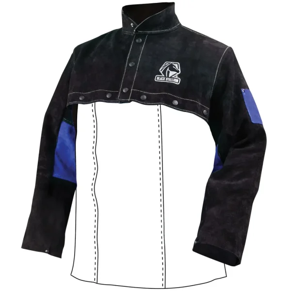 Black Stallion Color Block Leather Cape Sleeves – JL1021-BB