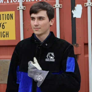 Black Stallion Color Block Leather Welding Jacket – JL1030-BB