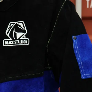 Black Stallion Color Block Leather Welding Jacket – JL1030-BB