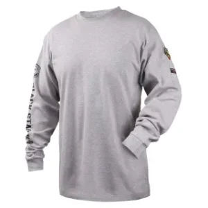 Revco Black Stallion 7 Oz Flame-Resistant Cotton Long Sleeve T-Shirt – NFPA 2112, NFPA 70E (Gray) #TF2510-GY