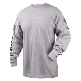 Revco Black Stallion 7 Oz Flame-Resistant Cotton Long Sleeve T-Shirt – NFPA 2112, NFPA 70E (Gray) #TF2510-GY