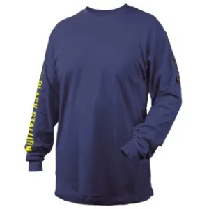 Revco Black Stallion 7 Oz Flame-Resistant Cotton Long Sleeve T-Shirt (Navy) – NFPA 2112, NFPA 70E #TF2510-NV