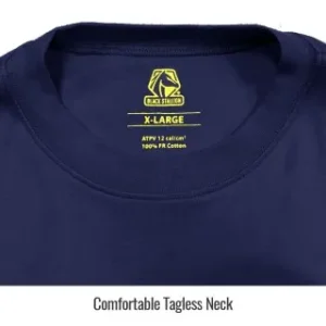 Revco Black Stallion 7 Oz Flame-Resistant Cotton Long Sleeve T-Shirt (Navy) – NFPA 2112, NFPA 70E #TF2510-NV