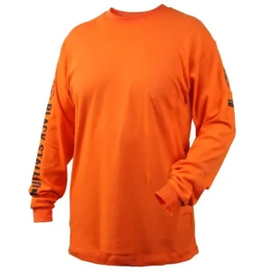 Black Stallion FR Cotton Knit Long-Sleeve T-Shirt Safety Orange #TF2510OR